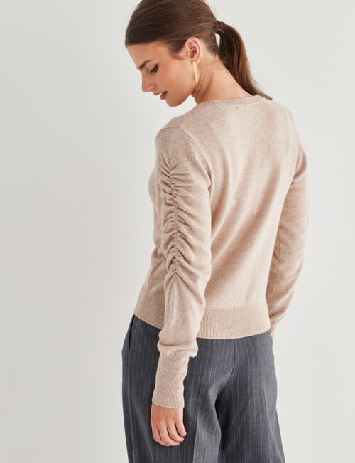State of play Wool Cashmere Long Sleeve Sweater, Oatmeal Marle product photo View 02 L