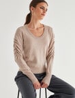 State of play Wool Cashmere Long Sleeve Sweater, Oatmeal Marle product photo View 04 S