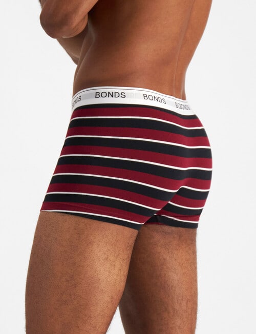 Bonds Guyfront Stripe Trunk, 3-Pack, Black & Astor Red product photo View 05 L