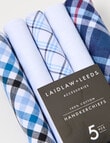 Laidlaw + Leeds Check Hankies, 5-Pack, Blue product photo View 02 S