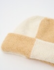 Whistle Accessories ColourBlock Beanie, Caramel & Ivory product photo View 02 S