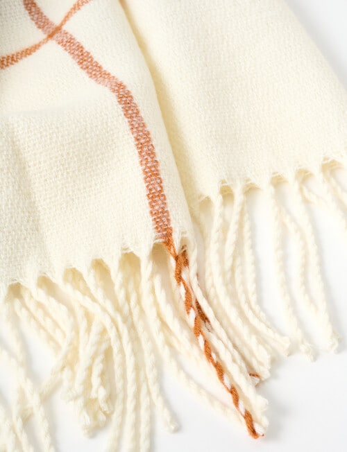 Boston + Bailey Check Scarf, Ivory & Bronze product photo View 02 L