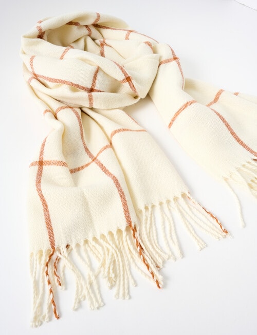 Boston + Bailey Check Scarf, Ivory & Bronze product photo View 03 L