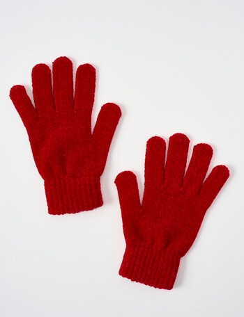 Boston + Bailey Chenille Gloves, Red product photo