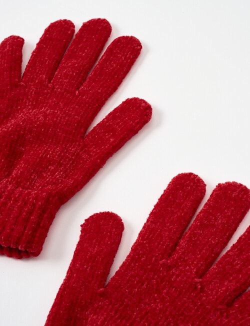 Boston + Bailey Chenille Gloves, Red product photo View 02 L