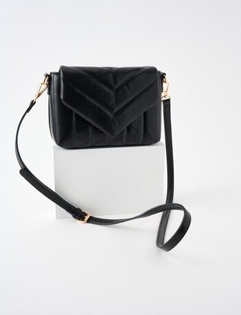 Boston + Bailey Quilted Envelope Crossbody Bag, Black product photo