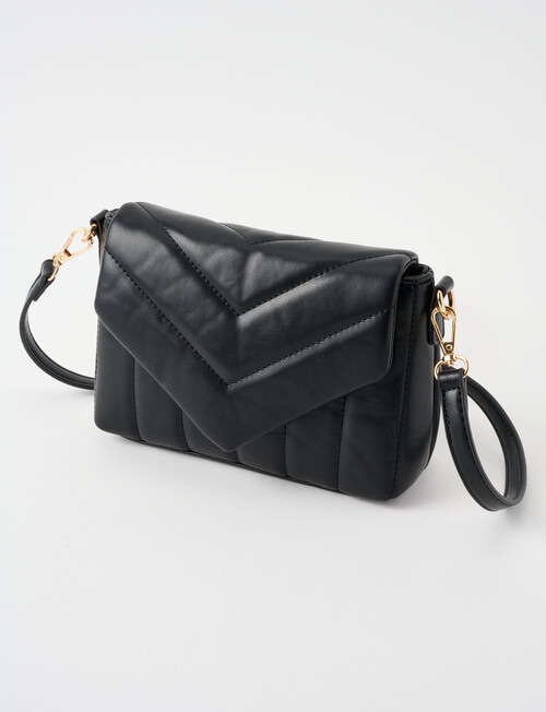 Boston + Bailey Quilted Envelope Crossbody Bag, Black product photo View 03 L