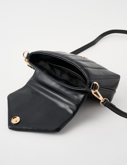 Boston + Bailey Quilted Envelope Crossbody Bag, Black product photo View 06 L