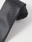 Laidlaw + Leeds Dobby Waves Tie, 7cm, Black product photo View 02 S