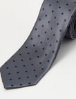 Laidlaw + Leeds Dot Textured Tie, 7cm, Grey product photo View 02 S