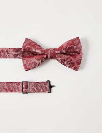 Laidlaw + Leeds Tonal Floral Bow Tie, Burgundy product photo
