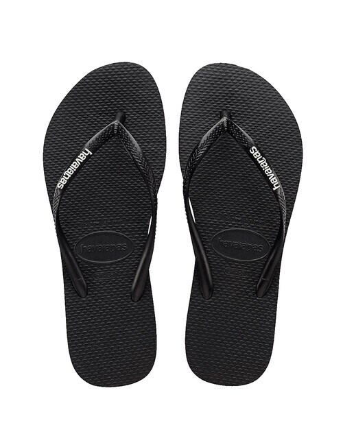Havaianas Slim Logo Pop-Up Jandal, Black & White product photo