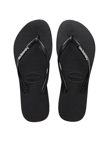 Havaianas Slim Logo Pop-Up Jandal, Black & White product photo