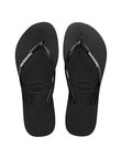 Havaianas Slim Logo Pop-Up Jandal, Black & White product photo