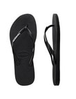 Havaianas Slim Logo Pop-Up Jandal, Black & White product photo View 02 S