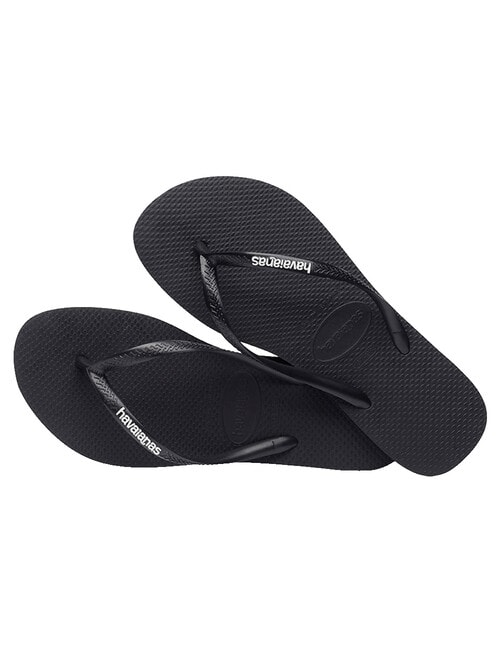 Havaianas Slim Logo Pop-Up Jandal, Black & White product photo View 05 L
