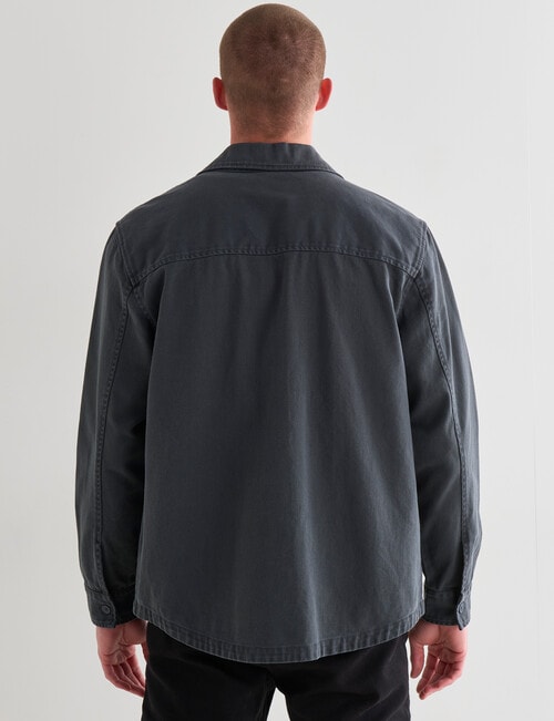 Tarnish Long Sleeve Washed Denim Shirts, Black product photo View 02 L