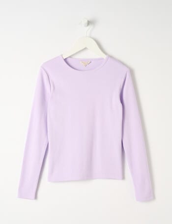 Switch Long Sleeve Rib Tee, Lavender, 8-16 product photo