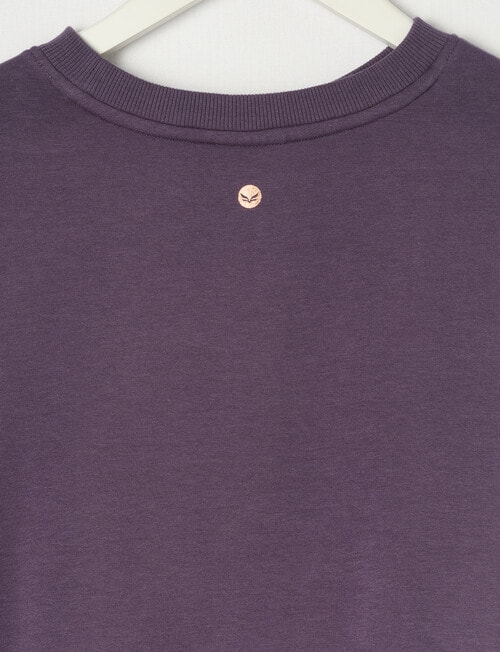 SUPERFIT GIRL Twist Front Sweatshirt, Midnight Purple product photo View 02 L