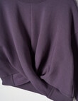 SUPERFIT GIRL Twist Front Sweatshirt, Midnight Purple product photo View 03 S