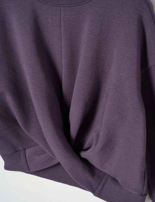 SUPERFIT GIRL Twist Front Sweatshirt, Midnight Purple product photo View 03 L