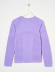 SUPERFIT GIRL Seamfree Power Stripe Long Sleeve Tee, Violet product photo View 02 S