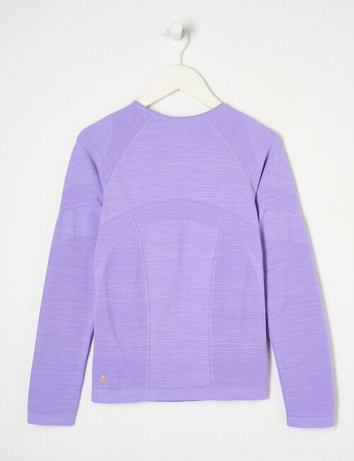 SUPERFIT GIRL Seamfree Power Stripe Long Sleeve Tee, Violet product photo View 02 L