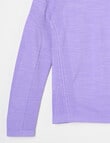 SUPERFIT GIRL Seamfree Power Stripe Long Sleeve Tee, Violet product photo View 03 S