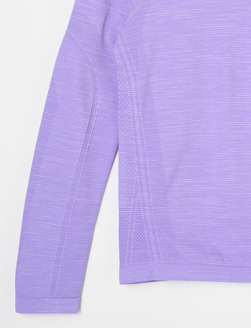 SUPERFIT GIRL Seamfree Power Stripe Long Sleeve Tee, Violet product photo View 03 L