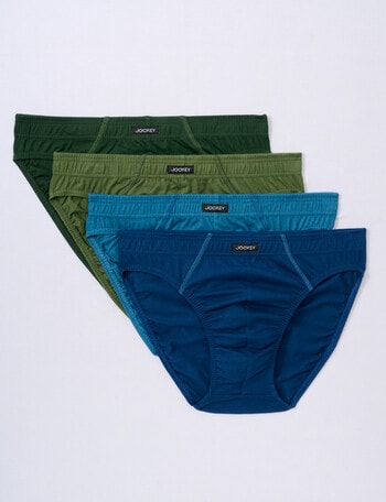 Jockey Cotton Brief, 4-Pack, Blue & Green product photo