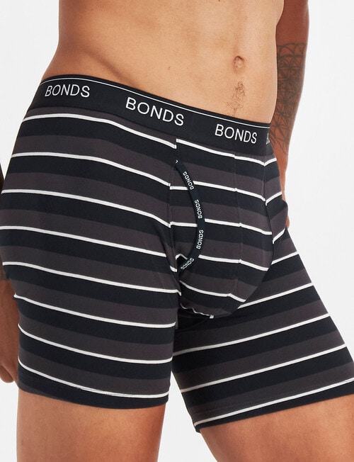 Bonds Guyfront Stripe Mid Trunk, 3-Pack, Black & Brown product photo View 03 L