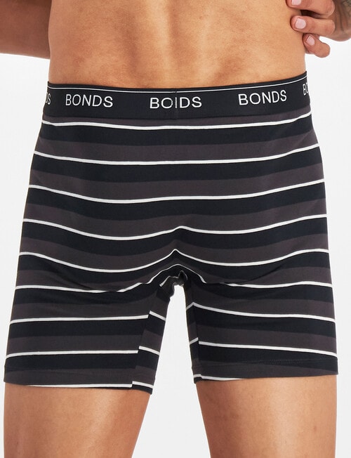 Bonds Guyfront Stripe Mid Trunk, 3-Pack, Black & Brown product photo View 04 L