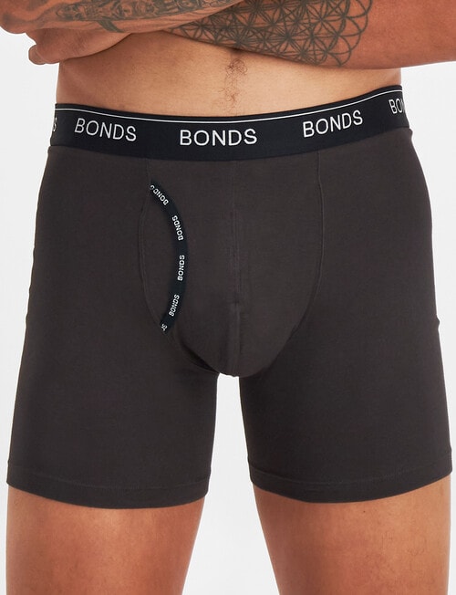 Bonds Guyfront Stripe Mid Trunk, 3-Pack, Black & Brown product photo View 05 L