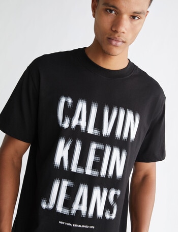 Calvin Klein Illusion Logo Tee, Black product photo
