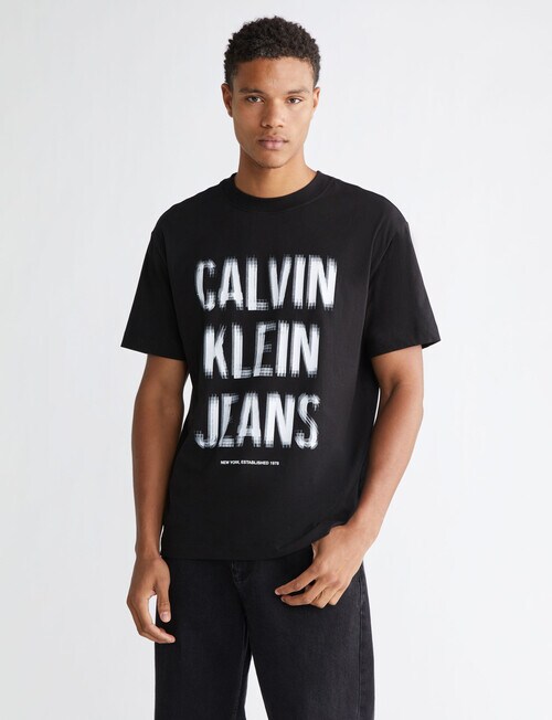 Calvin Klein Illusion Logo Tee, Black product photo View 02 L