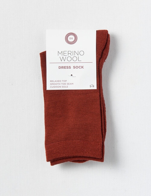 DS Socks Merino Crew Cush Sole Socks, Fired Brick, 5-11 product photo View 02 L
