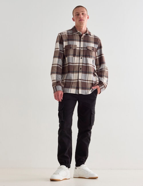 Tarnish Long Sleeve Check Shirt, Brown product photo View 03 L
