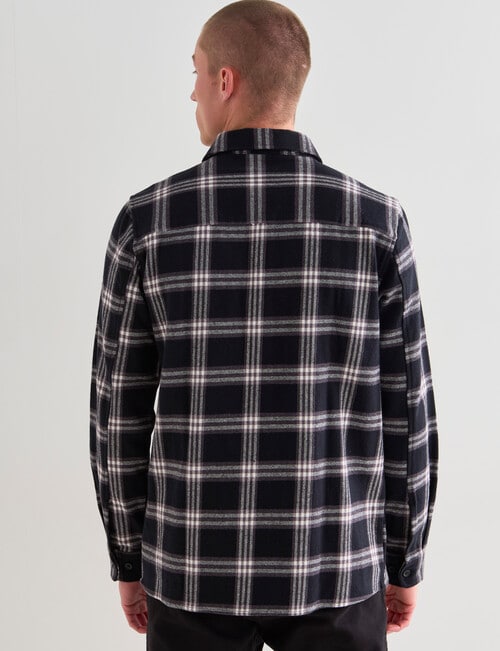 Tarnish Long Sleeve Check Shirt, Black product photo View 02 L