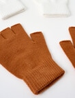 Boston + Bailey Fingerless Gloves, 2-Pack, Ivory & Bronze product photo View 02 S