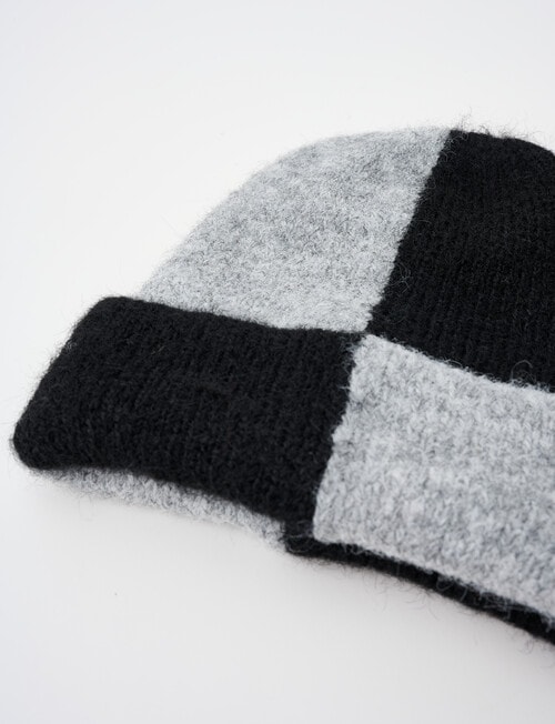 Whistle Accessories ColourBlock Beanie, Grey & Black product photo View 02 L