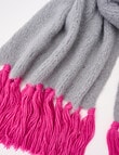 Whistle Accessories Contrast Blanket Scarf, Grey & Pink product photo View 02 S