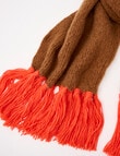 Whistle Accessories Contrast Blanket Scarf, Tan & Orange product photo View 02 S