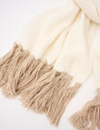 Whistle Accessories Contrast Blanket Scarf, Ivory & Oatmeal product photo View 02 S