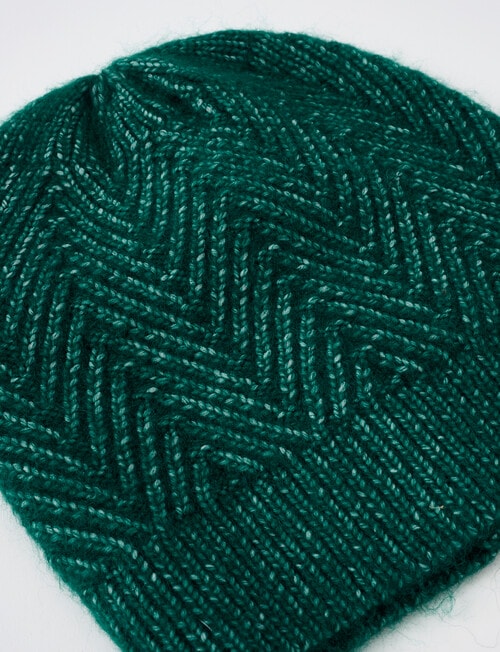Boston + Bailey Chevron Knit Beanie, Forest product photo View 02 L