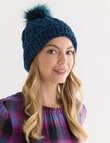 Boston + Bailey Chenille Pompom Beanie, Teal product photo View 03 S