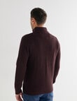 Chisel Quarter Zip Textured Sweater, Burgundy Marle product photo View 02 S