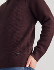 Chisel Quarter Zip Textured Sweater, Burgundy Marle product photo View 04 S