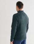 Chisel Quarter Zip Ribbed Sweater, Teal Marle product photo View 02 S