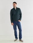 Chisel Quarter Zip Ribbed Sweater, Teal Marle product photo View 03 S