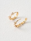Earsense Small Huggie Hoops with CZ Baguettes, Imitation Gold product photo View 02 S